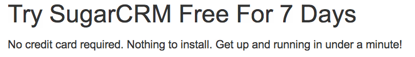 SugarCRM Free Trial